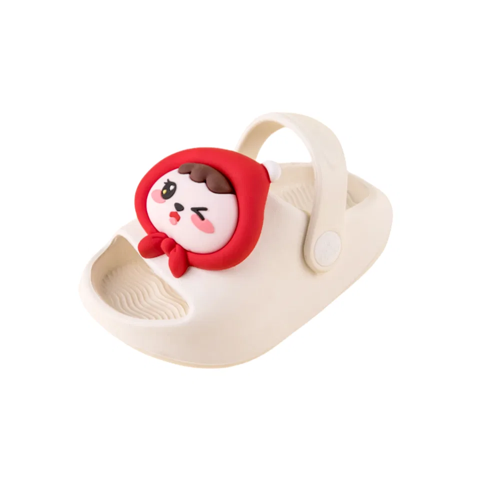Детские тапочки нескользящие с принтом Beige with Red Hood XIAOLUMILI, Beige with Red Hood