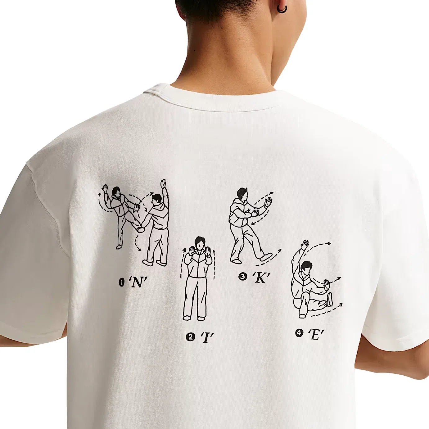 Мужская футболка Sportswear Comfortable Printed Relaxed Crew Neck T-Shirt 'White' Nike, белый — фото 3
