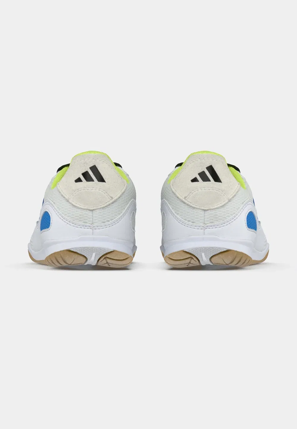 Детские футбольные бутсы Super Sala Competition III для игры в помещении (унисекс) Adidas Performance, Footwear White/Lucid Ray Blue/Solar Yellow — фото 4