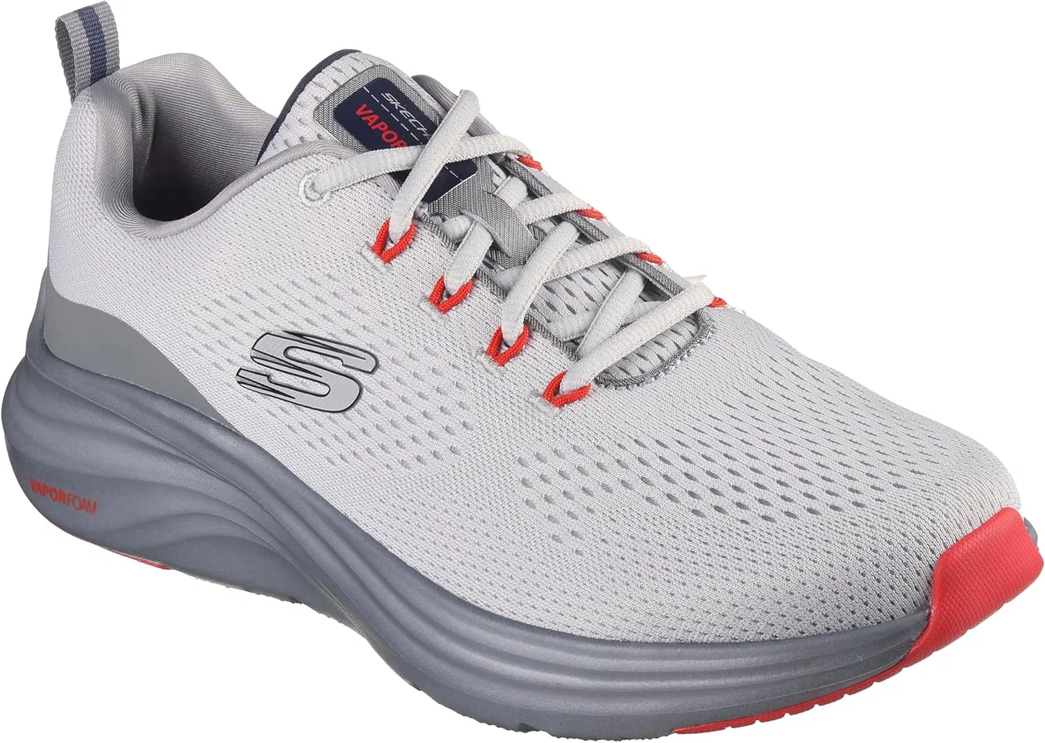 Мужские кроссовки Skechers Vapor Foam, Gray Mesh Synthetic Orange Trim — фото 3