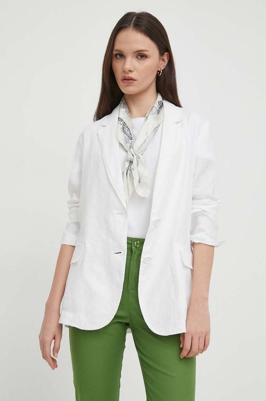 

Льняная куртка United Colors of Benetton, белый