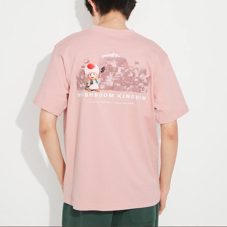 Футболка X Super Mario SS23 унисекс пастельно-розовая Uniqlo, розовый — фото 4