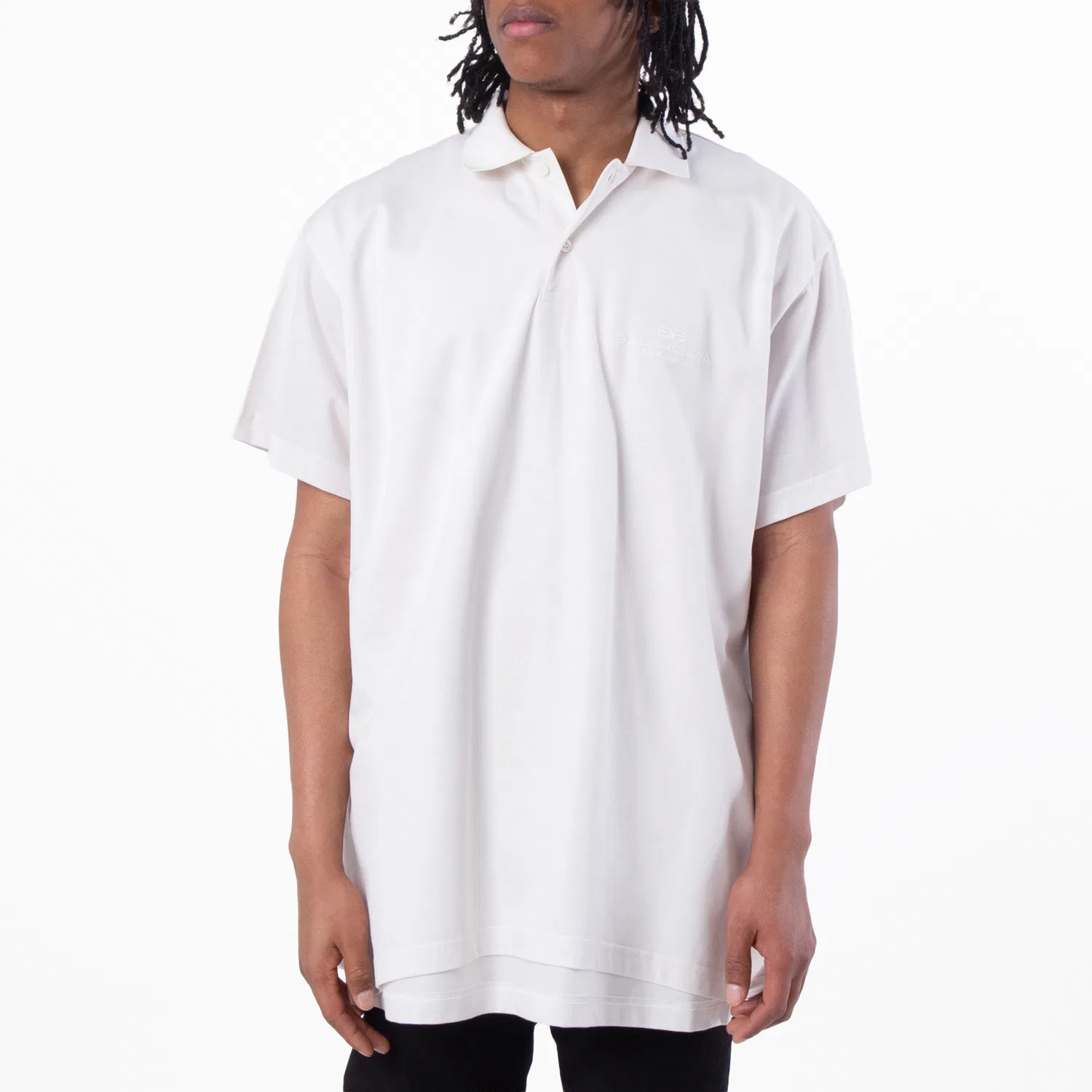 Поло с коротким рукавом Intertwined Logo Balenciaga, Dirty White
