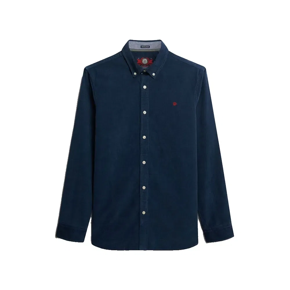 Мужская рубашка с длинным рукавом из вельвета Classic Needle Cord Superdry, Blue — фото 3