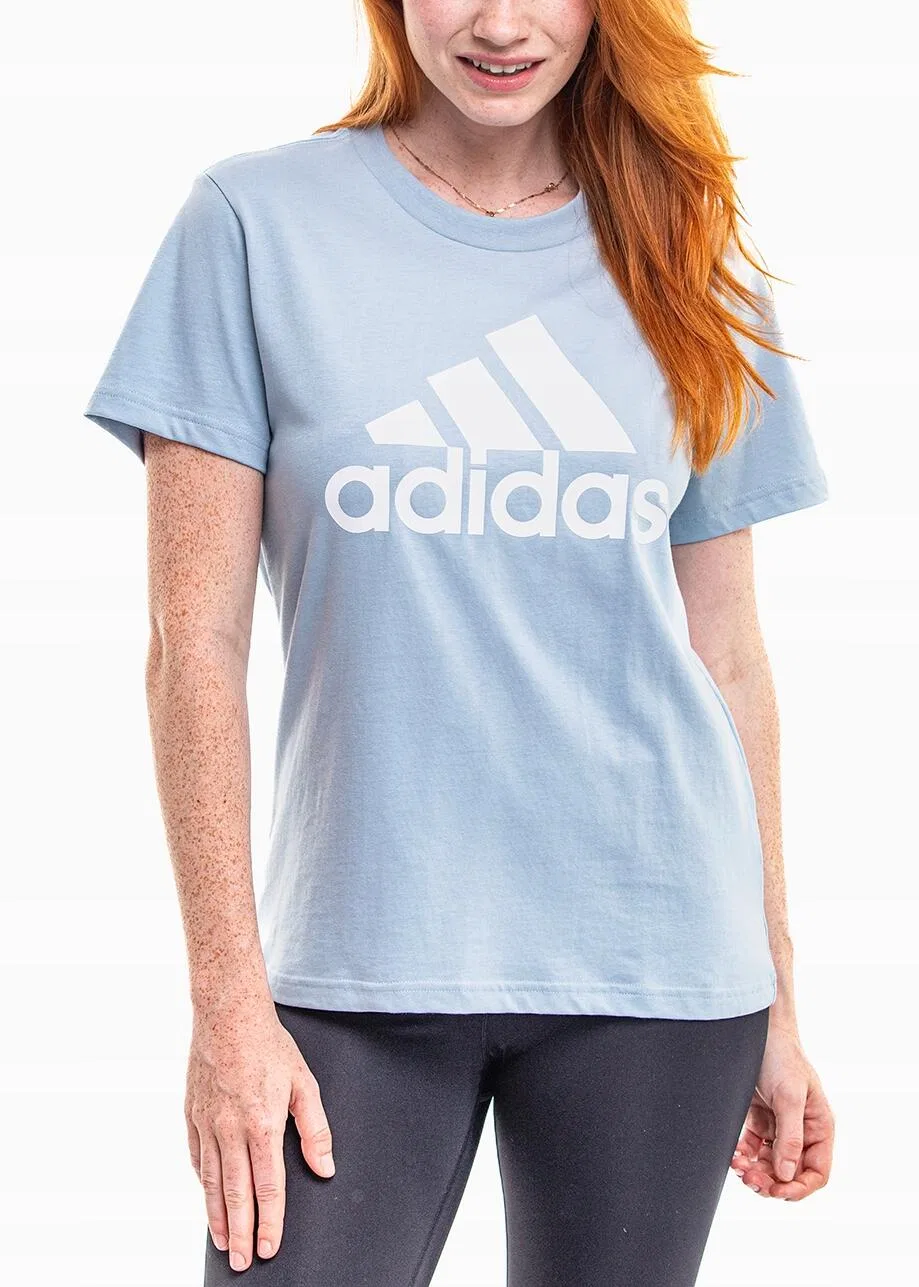 Женская хлопковая футболка Loungewear Essentials Logo Tee Adidas, Blau