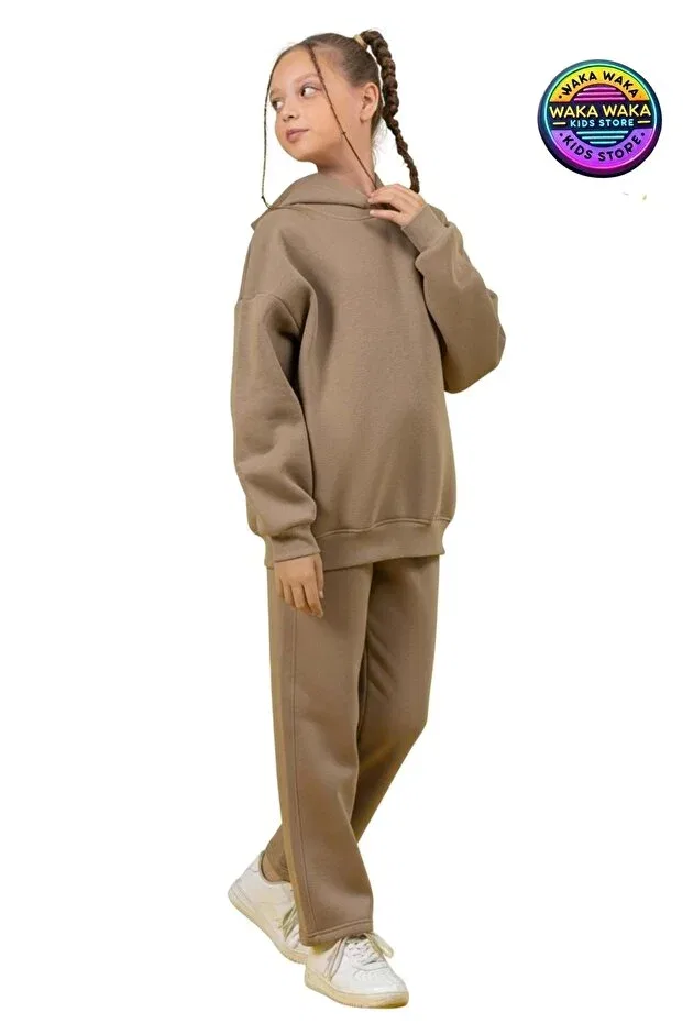 Детский комплект для девочек из худи и леггинсов Ww Waka Waka Kids Store, Brown