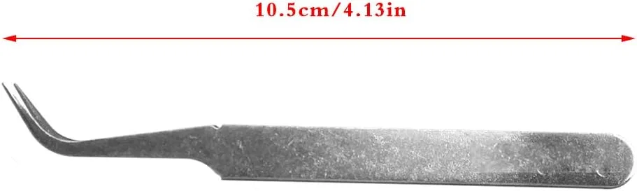 Пинцет для ресниц FOLODA, изогнутый, сталь, 10.5 см — фото 4