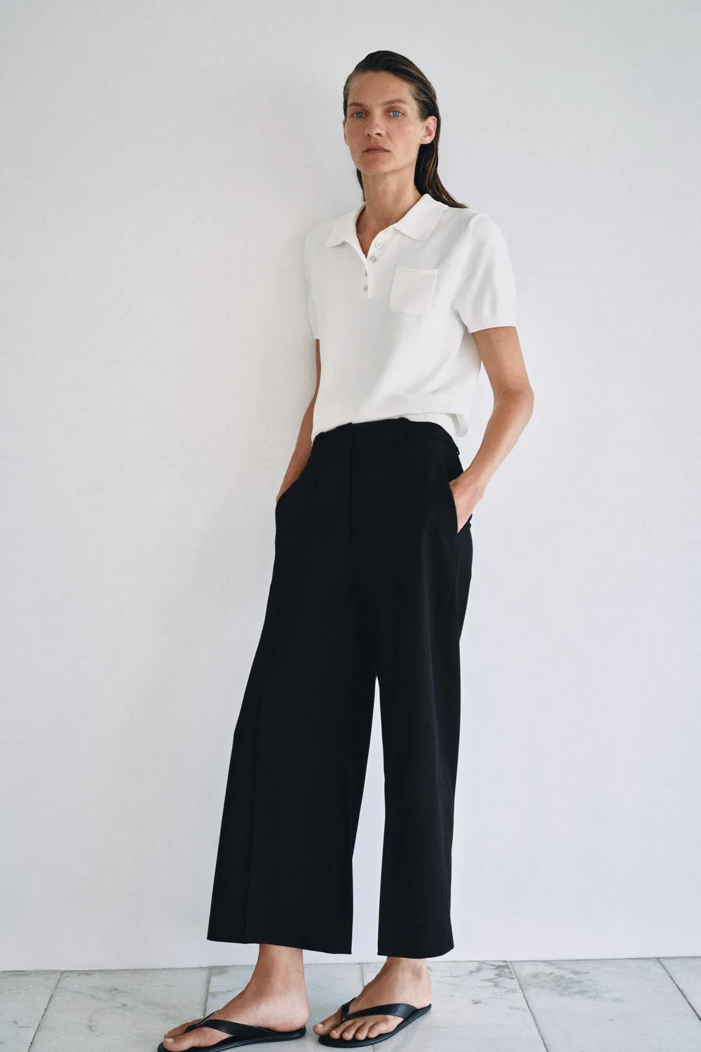 Укороченные брюки из коллекции ZW ZARA, Black — фото 4