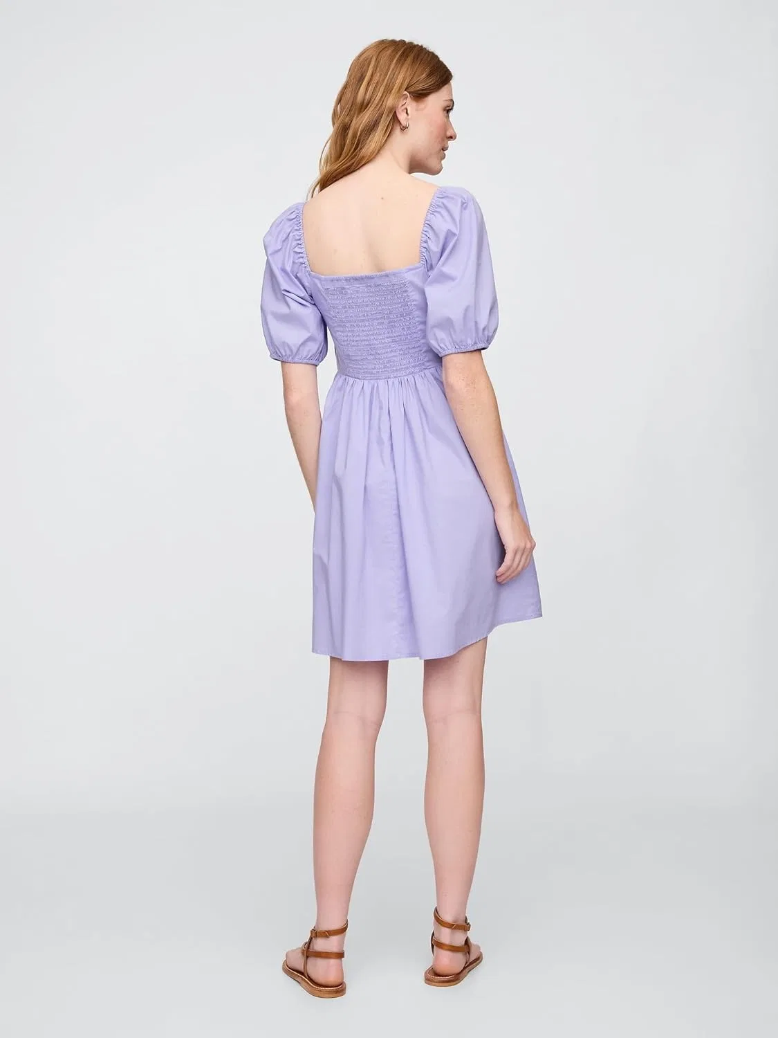 Женское мини-платье A-силуэта с сердцевидным вырезом GAP, Warm Violet — фото 2