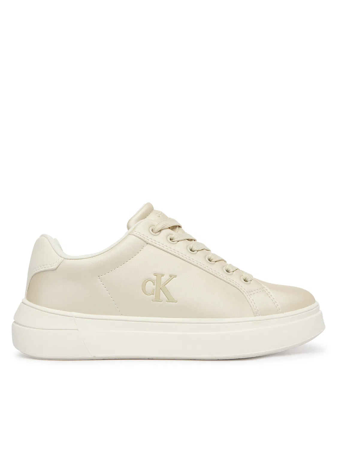 Кроссовки для девочки Low Cut Lace Up Calvin Klein, бежевый