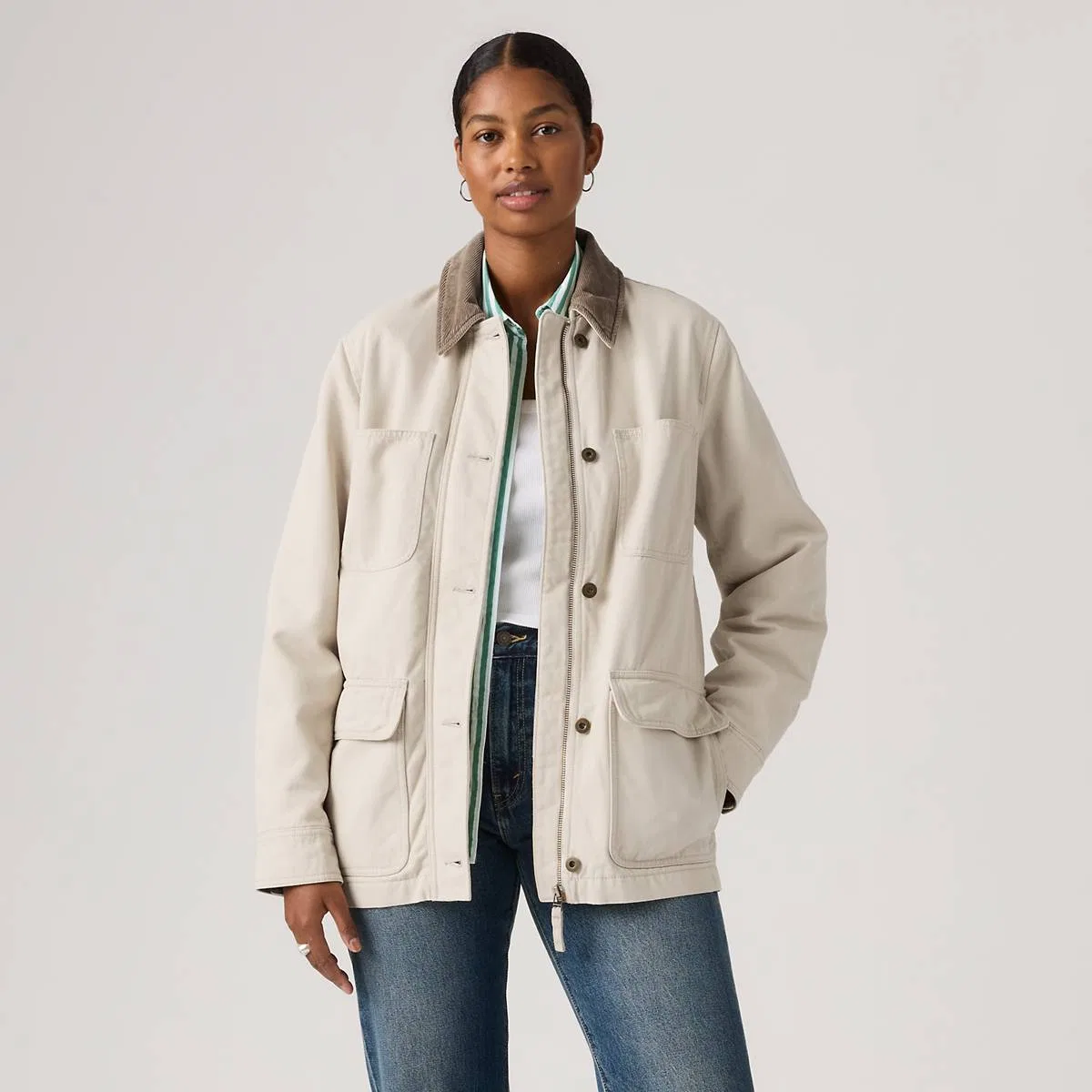 Куртка Bree для сарая Levi's, Oyster Gray - White — фото 3