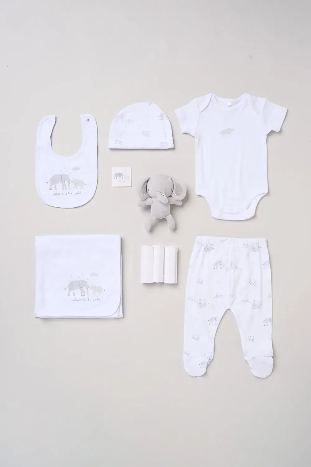 Детский подарочный набор с принтом Elephant Rock A Bye Baby, White