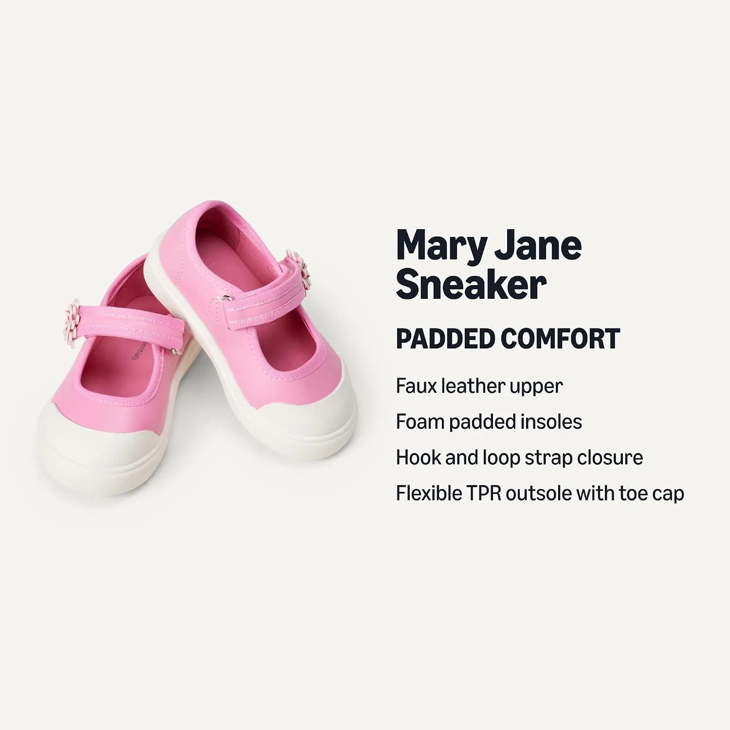Детские кроссовки для девочек с ремешком на липучке Mary Jane Amazon Essentials, Pink — фото 3