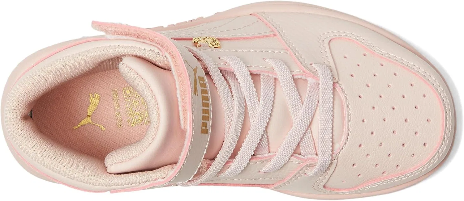 Детские кроссовки для девочек Rebound Layup Mid PUMA, Island Pink/Gold — фото 3