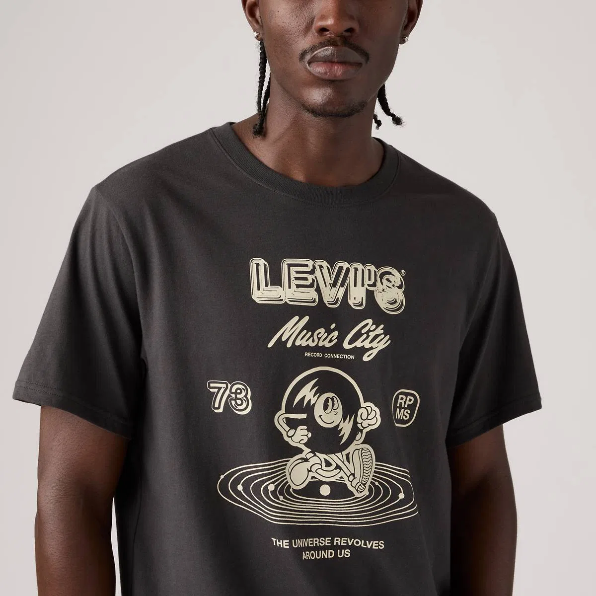 Свободная футболка с графическим принтом Levi's, Music City Phantom - Black — фото 2