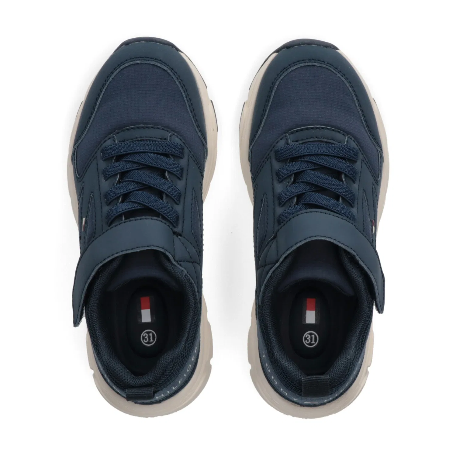 Детские текстильные кроссовки с липучкой Tommy Hilfiger, Blue — фото 4