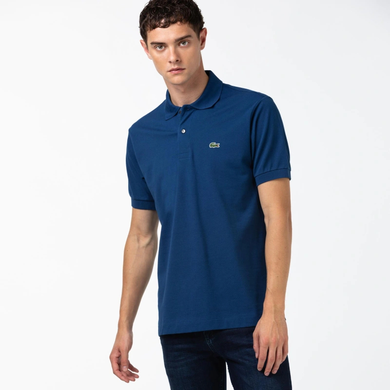 Рубашка-поло Lacoste Logo-Patched Short-Sleeve, синий