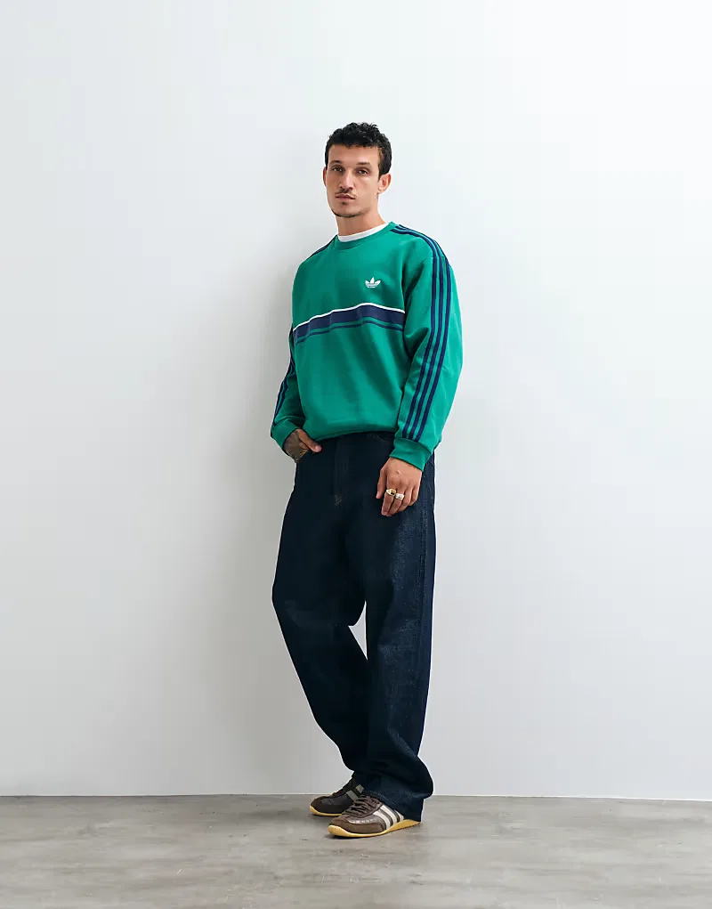 Ретро-свитшот Adidas Originals, зеленый — фото 2