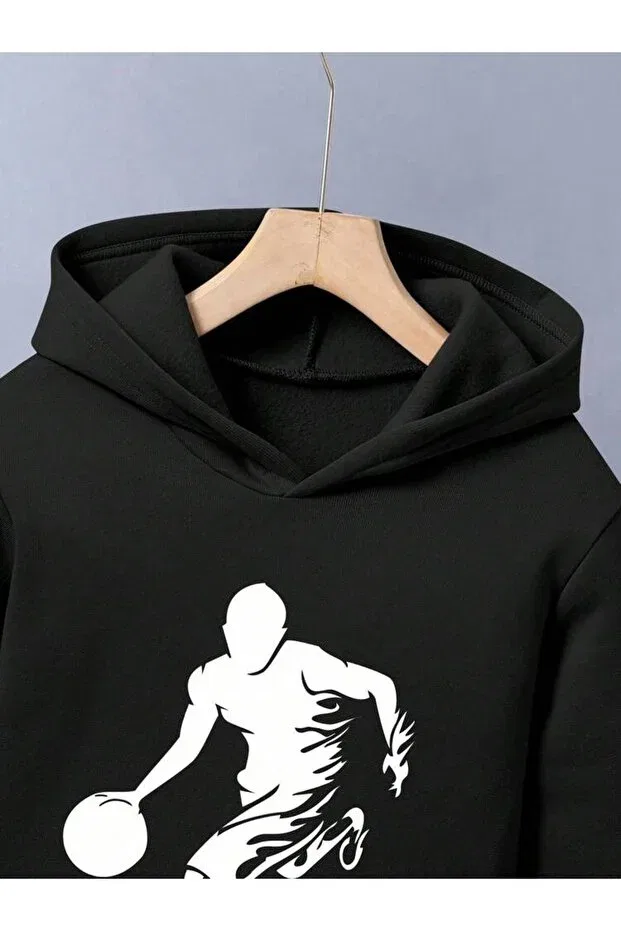 Детский спортивный комплект для девочек с принтом Basketball Svart Wear, Black — фото 3