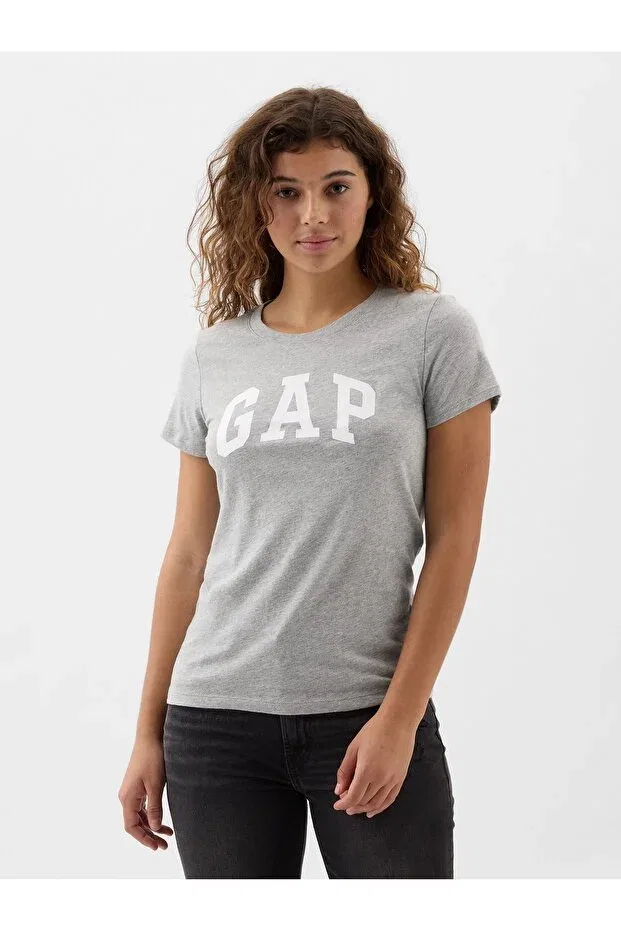 Женская футболка с принтом Logo T-Shirt Gap, Gray-005
