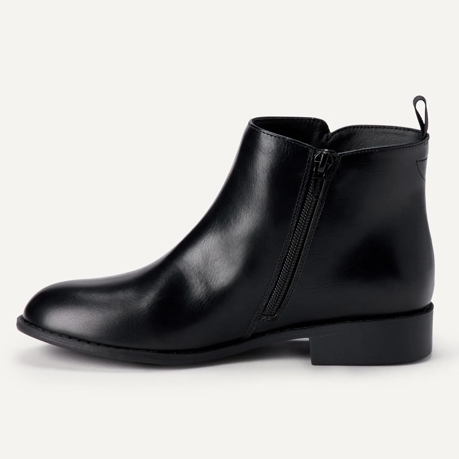 Детские ботинки для девочек на молнии Amazon Essentials, Black Faux Leather — фото 4
