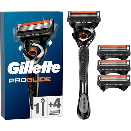 Бритвенный станок Gillette ProGlide, с 5 лезвиями + 4 сменных лезвия, Black