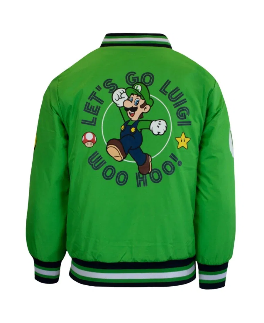 Детская куртка-бомбер Super Luigi Bomber Jacket Mario, Luigi Green — фото 2