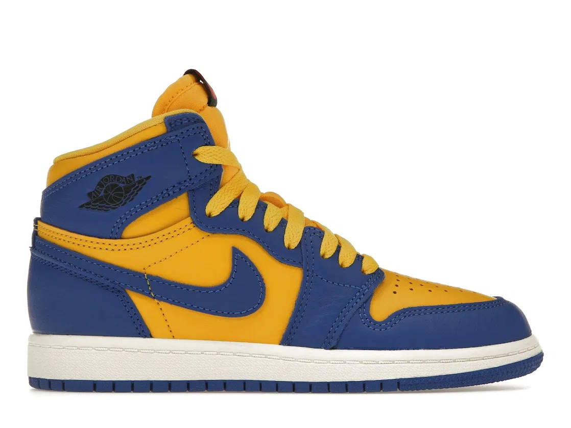 Детские кроссовки с высоким верхом Jordan 1 Retro High OG, Varsity Maize/Game Royal/Sail/Black/Fire Red