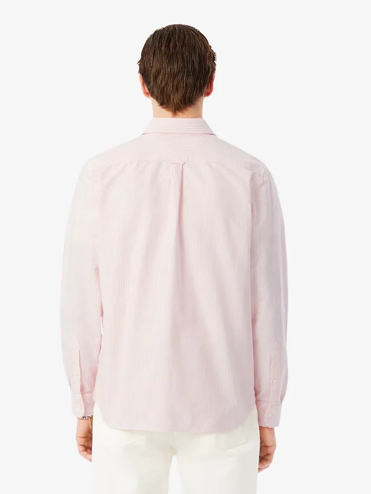 Рубашка с длинным рукавом Оксфордская полоса LACOSTE, Pink — фото 3