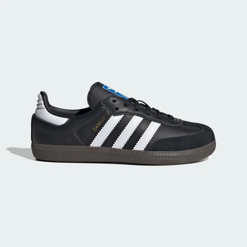Детские кроссовки для мальчиков с замшей Samba OG Adidas, Core Black White Cloud Rubber — фото 2