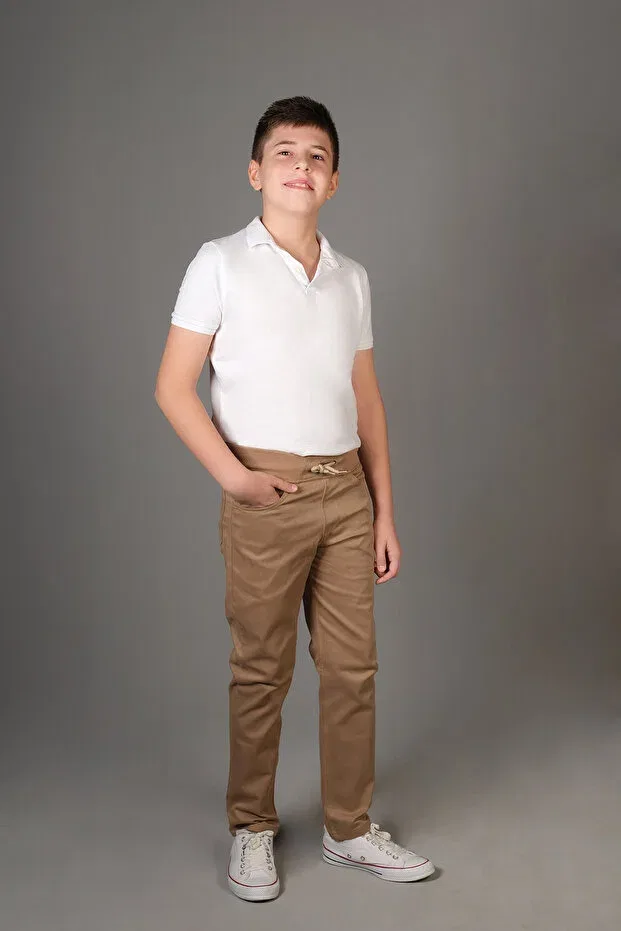 Детские брюки для девочек льняные Vikids, Beige