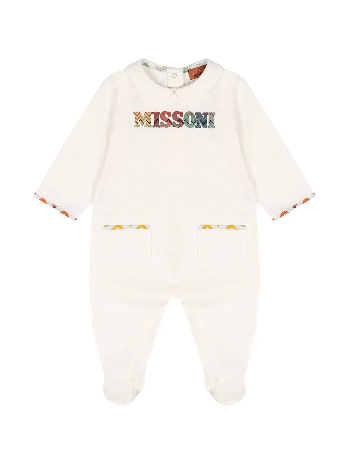 Комплект для новорожденного с вышитым логотипом Missoni Kids, нейтральные цвета — фото 3