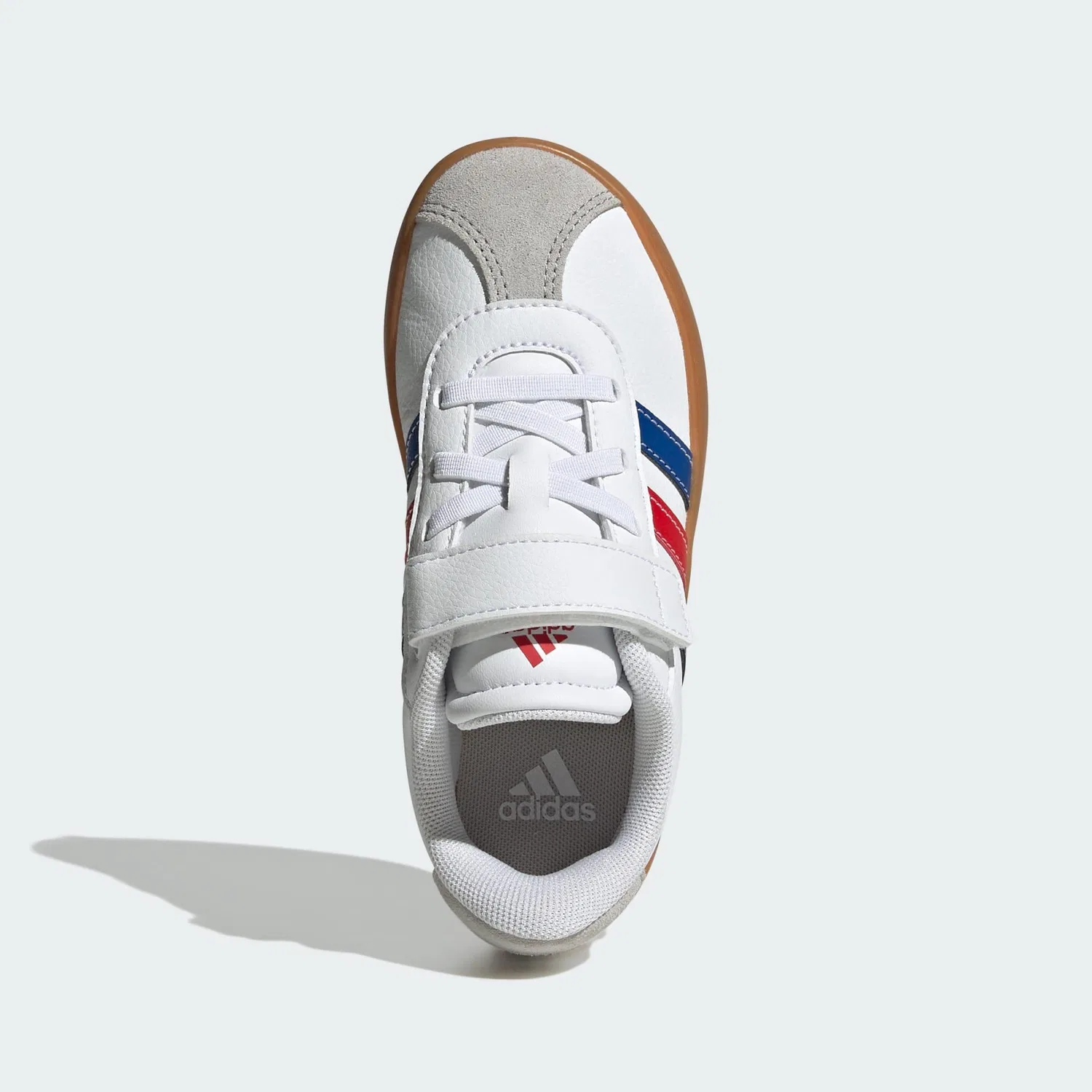 Детские кожаные кеды с моделями VL Court 3.0 Kids, Adidas, Weiss Konigsblau Rot — фото 3