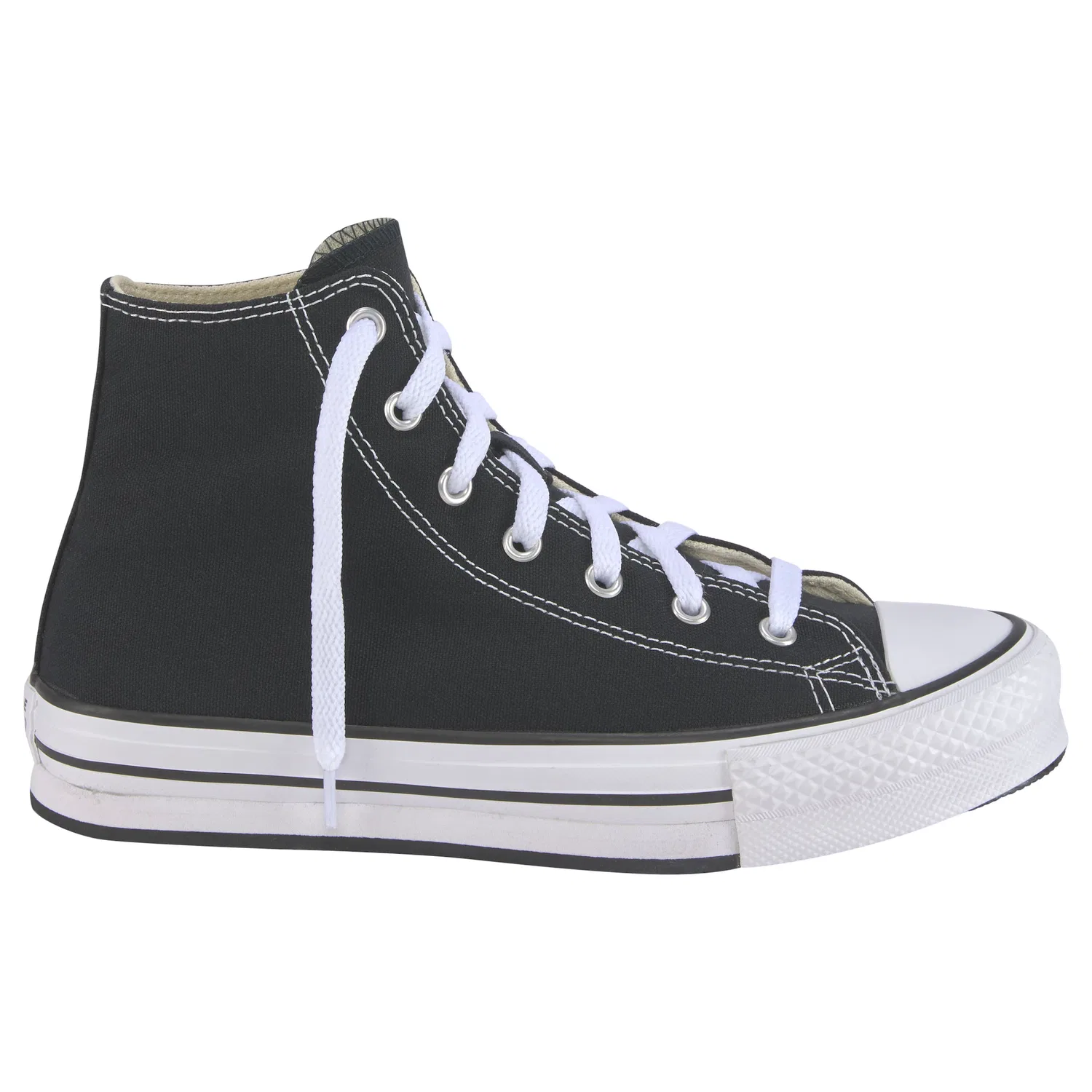 Детские кроссовки на платформе со шнуровкой Converse, Black/White — фото 2