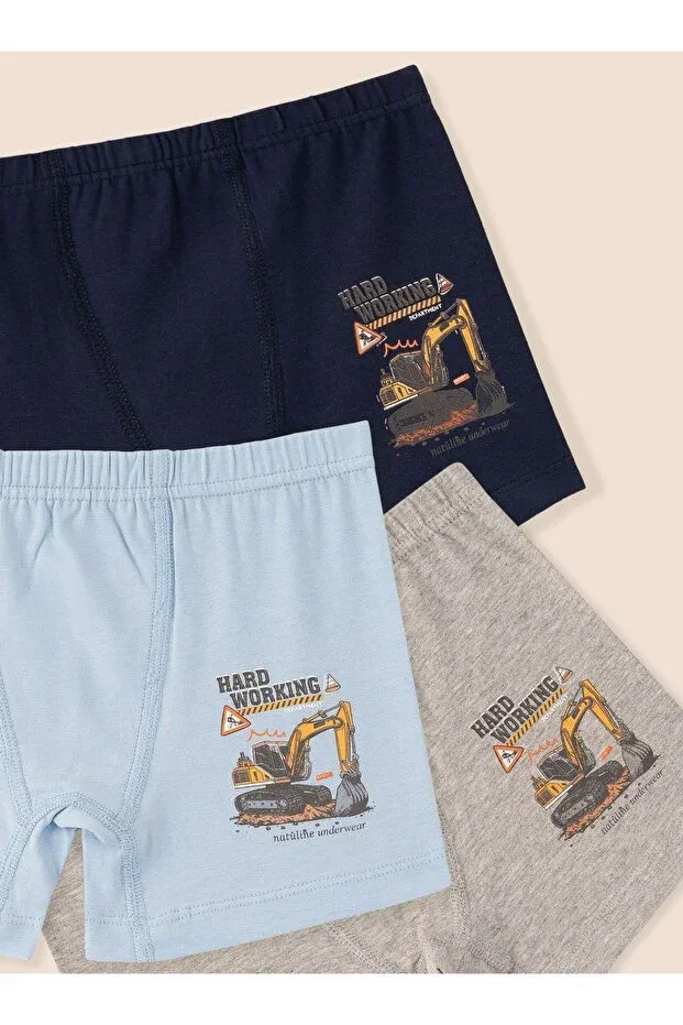 Детские трусы-боксеры для мальчиков хлопковые с принтом Organic Cotton Lycra Boxer Natuline, Mixed