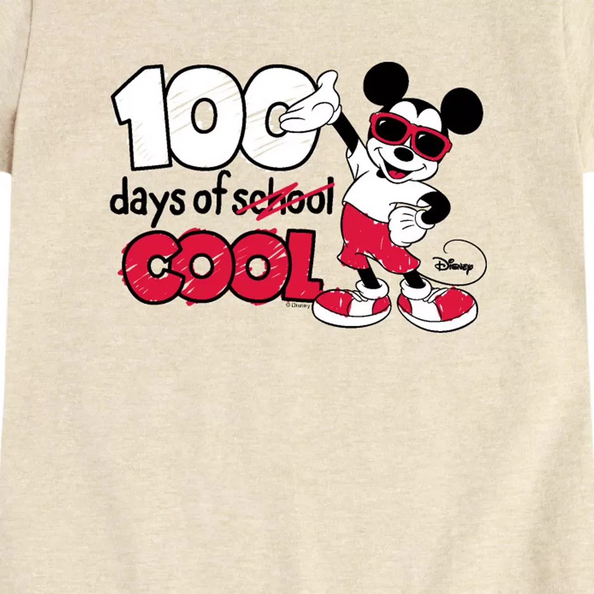 Детское футболка с принтом 100 Days of Cool Mickey Disney, Birch — фото 2