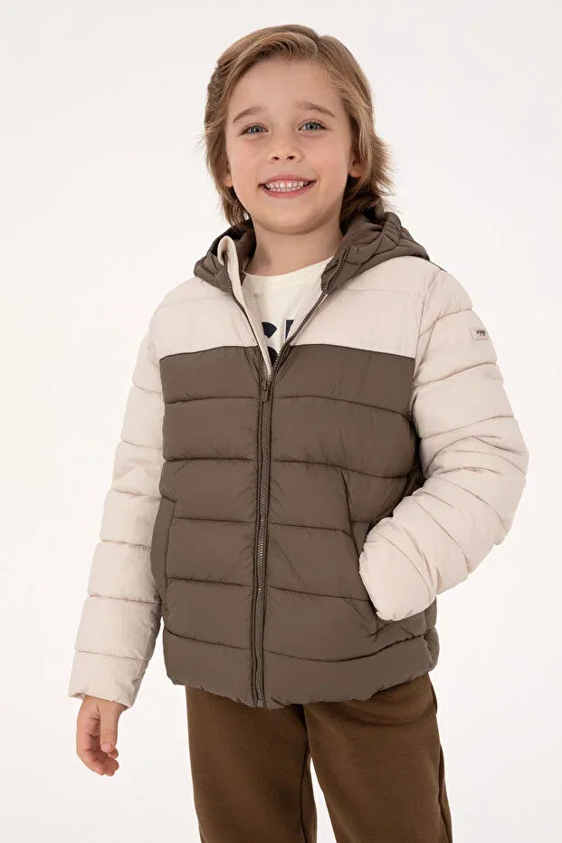 Детское пальто для девочек с капюшоном U.S. Polo Assn., Taupe
