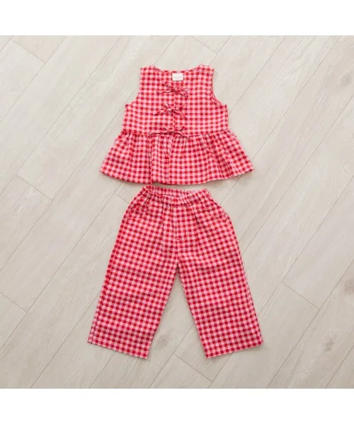 Toys"R"Us/Babies"R"Us Детский комплект из топа без рукавов и длинных брюк First Closet x mio, Красный — фото 3