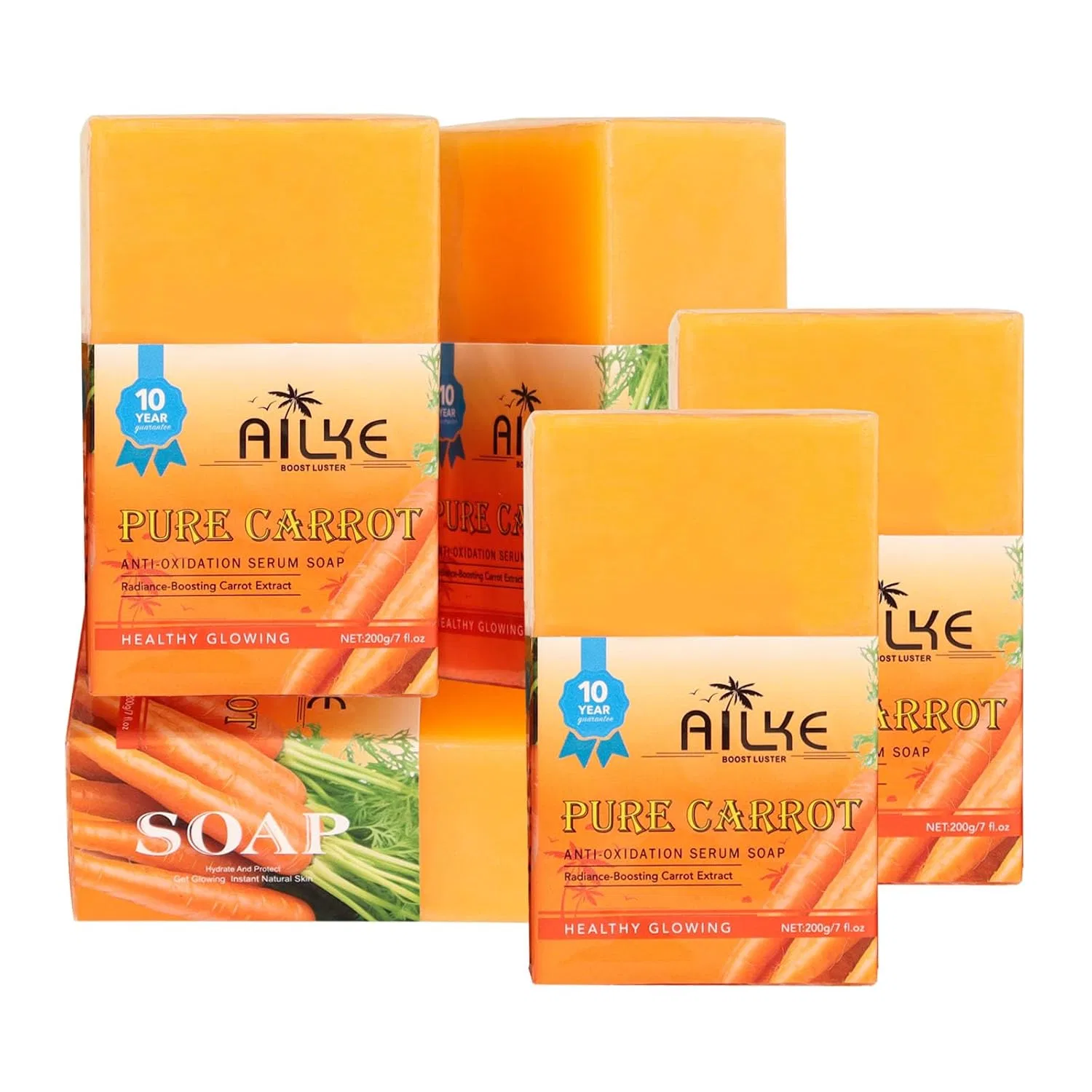 Мыло для лица и тела с морковью, набор 5 шт, AILKE BOOST LUSTER, 200 г