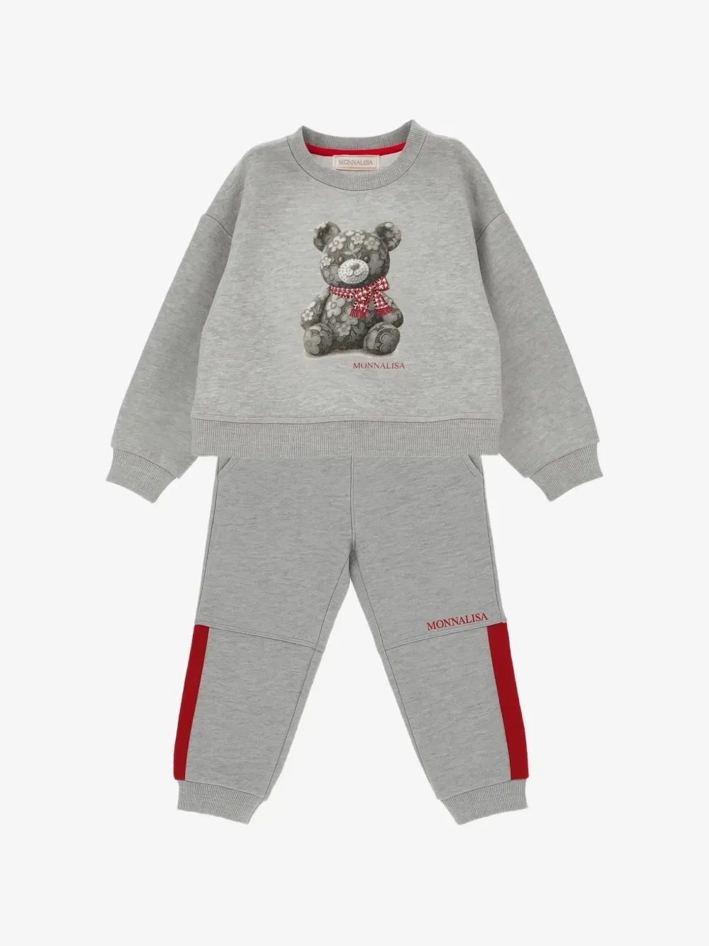 Спортивный костюм с принтом Teddy Bear Monnalisa, серый