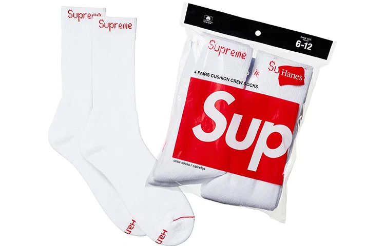 Носки Supreme Hanes, 4 пары, белые