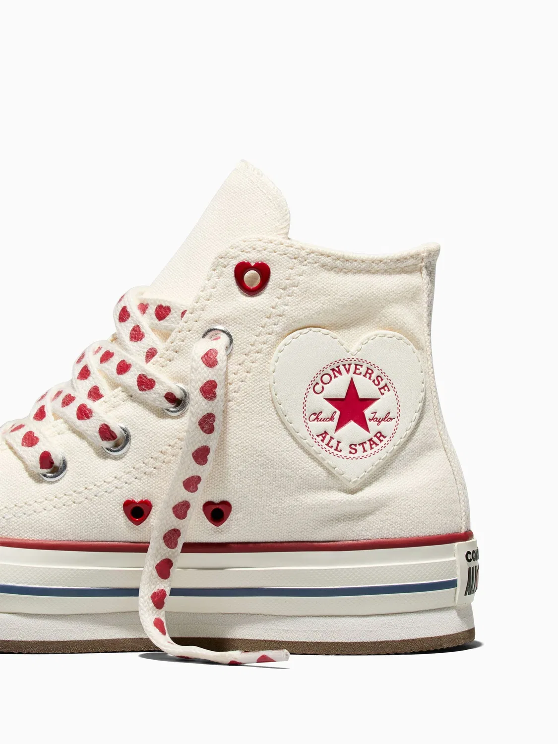 Кроссовки платформа Converse Chuck Taylor Lift Hearts, белый — фото 4