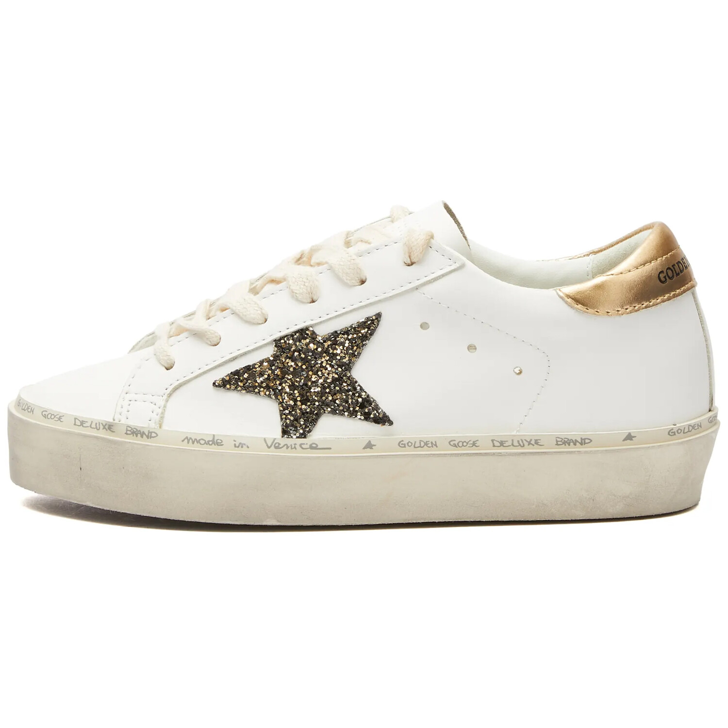 Кроссовки Golden Goose Hi Sar Leather, белый/черный/золотой