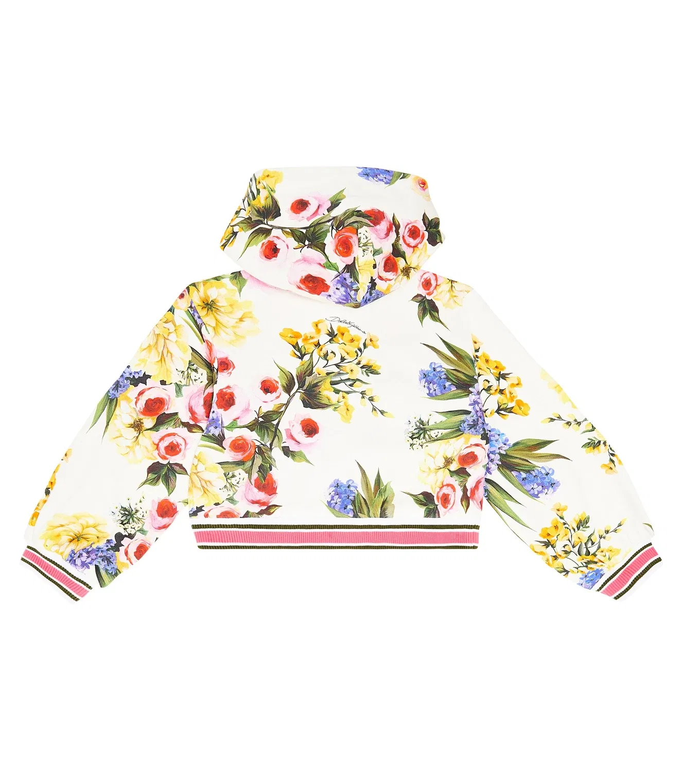 Худи с цветочным принтом Dolce&Gabbana Kids, белый — фото 3