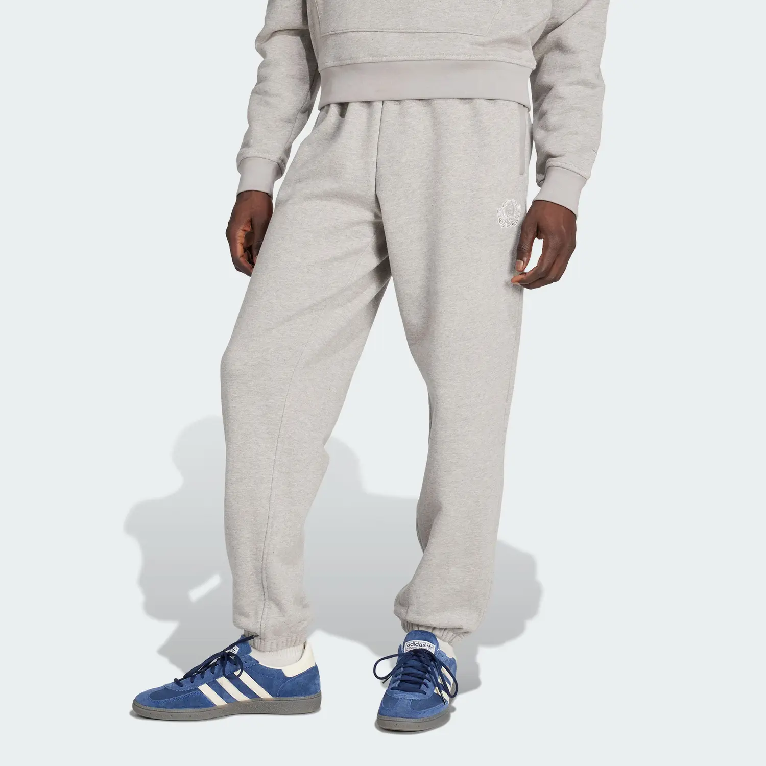 Свободные варсити джоггеры вязаные спортивные штаны men's Adidas Originals, серый — фото 3