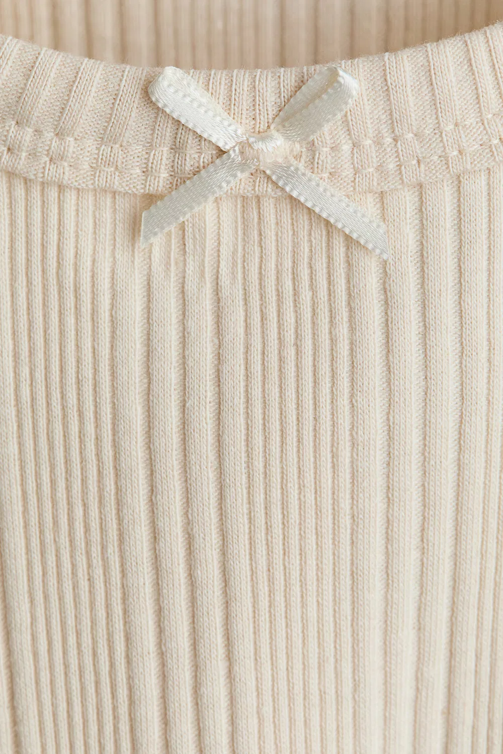 Комплект из 3 ребристых оверлочных рубашек H&M, Beige/Leopardenprint — фото 2