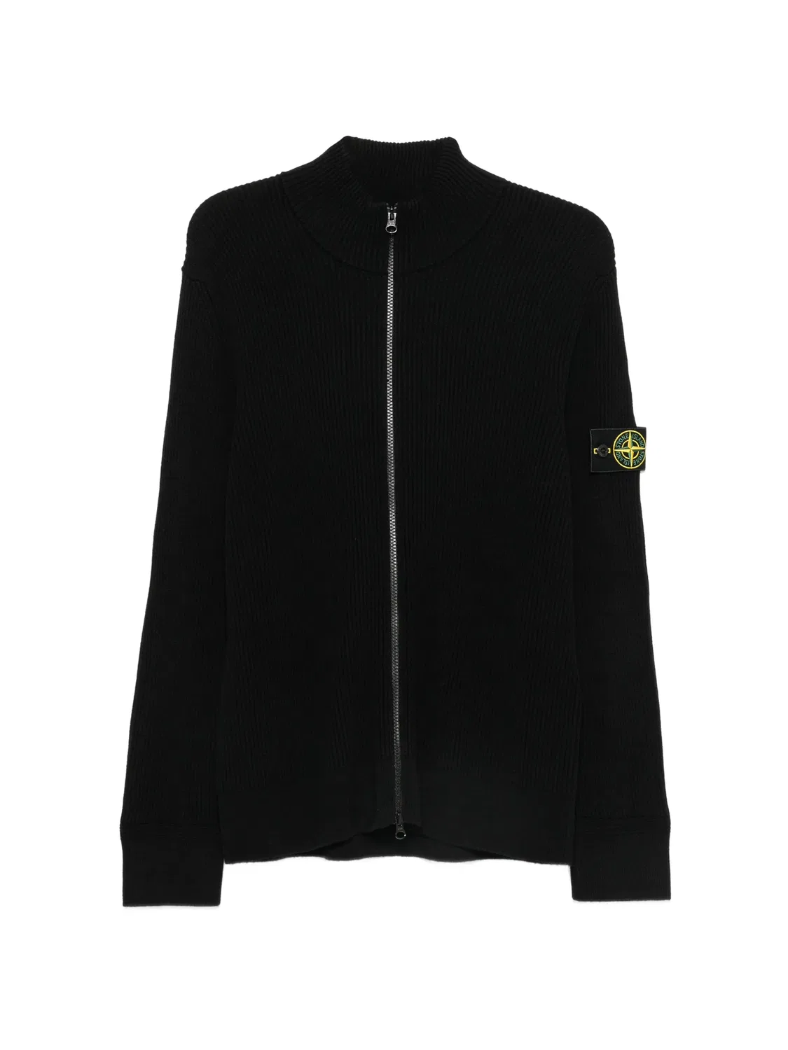 Stone Island Рифленый свитер с нашивкой логотипа, черный
