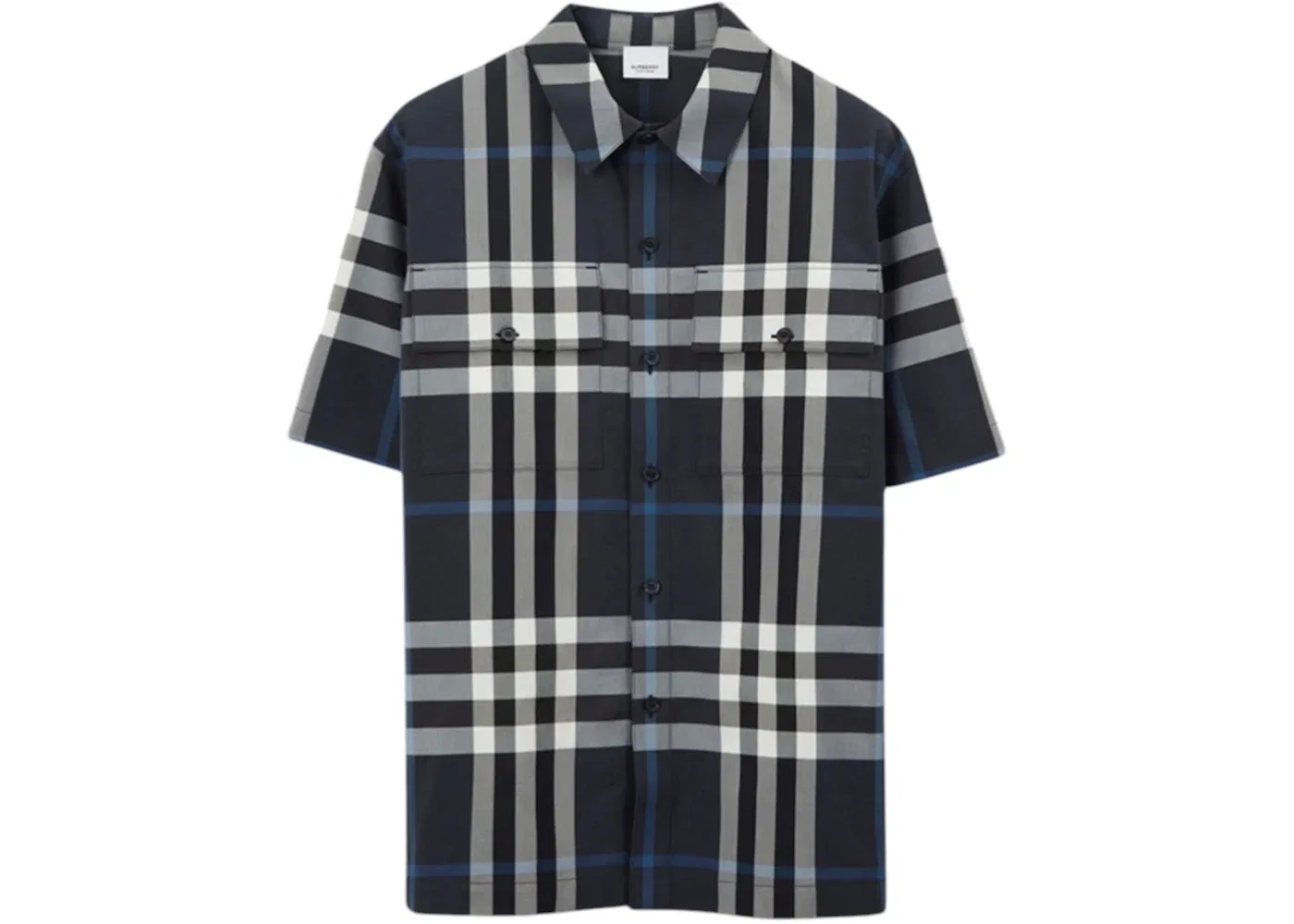 Мужская рубашка с коротким рукавом Burberry, White/Dark Blue