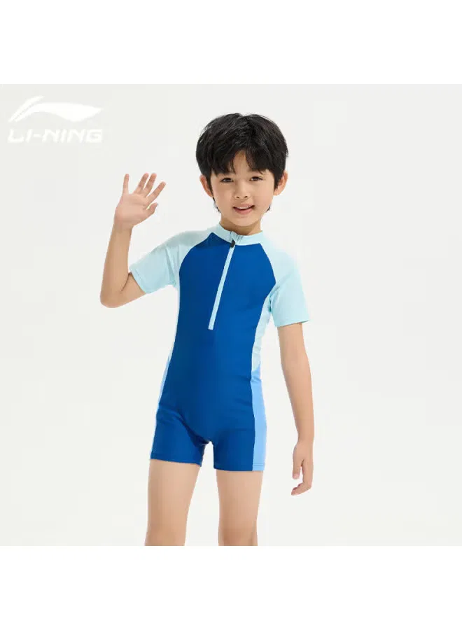 Купальник детский слитный для мальчиков для серфинга модель 808 Li-Ning, темно-синий — фото 3