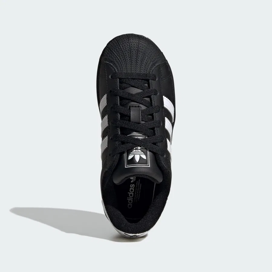 Кроссовки с верхом из кожи и резиновым носком adidas Originals JH9981 Superstar II, Черный — фото 4